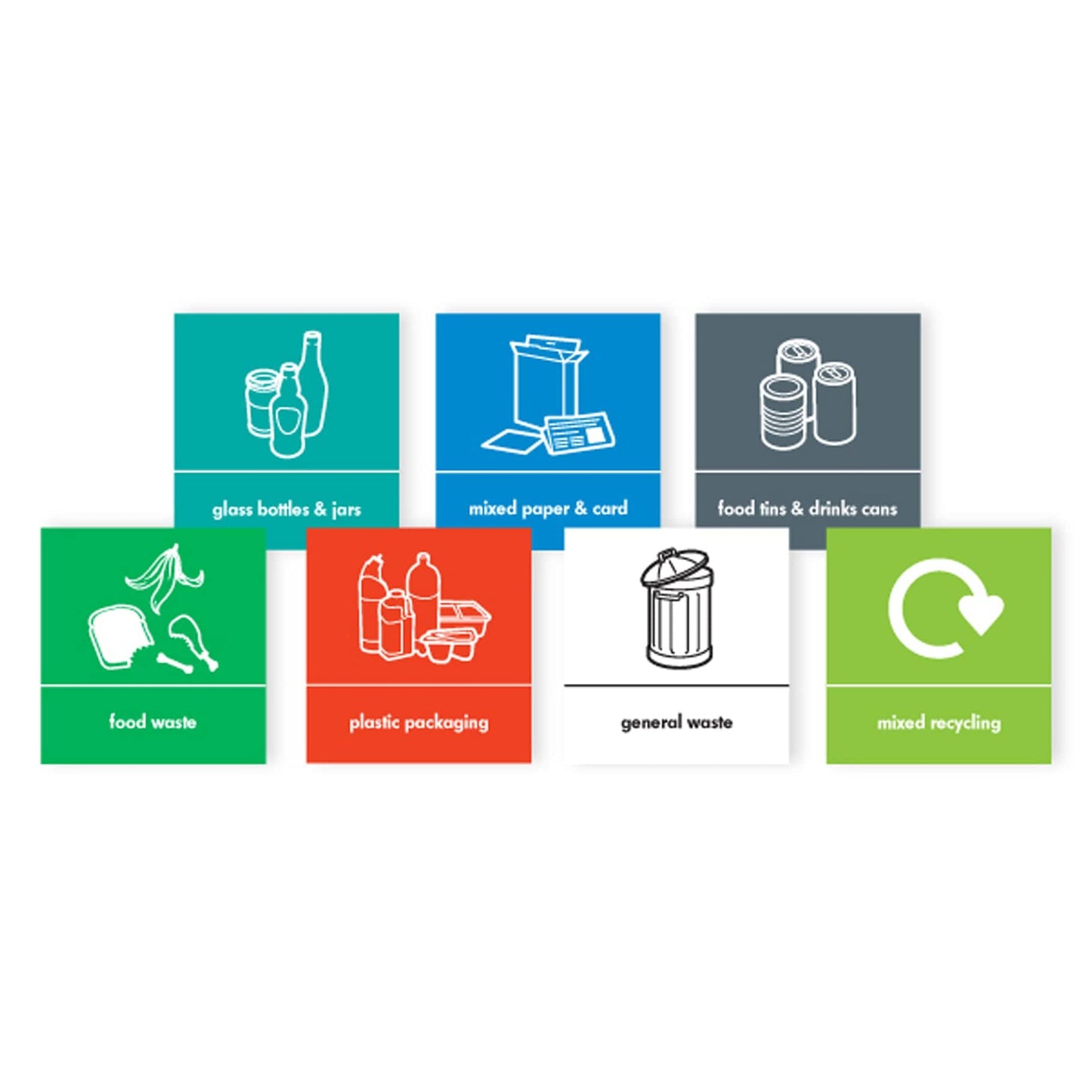 English Recycling Stickers - Commercial Cleaning Machines Ltd