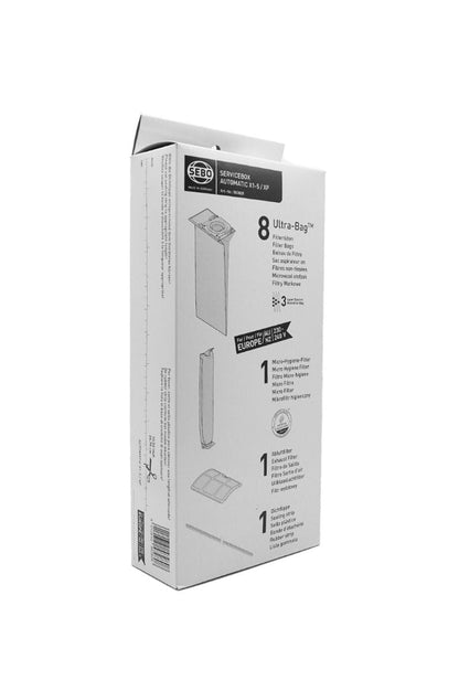Genuine Sebo Automatic X1 X4 X5 Service Box Dust Bags & 2 Filters - 5828ER - Commercial Cleaning Machines Ltd