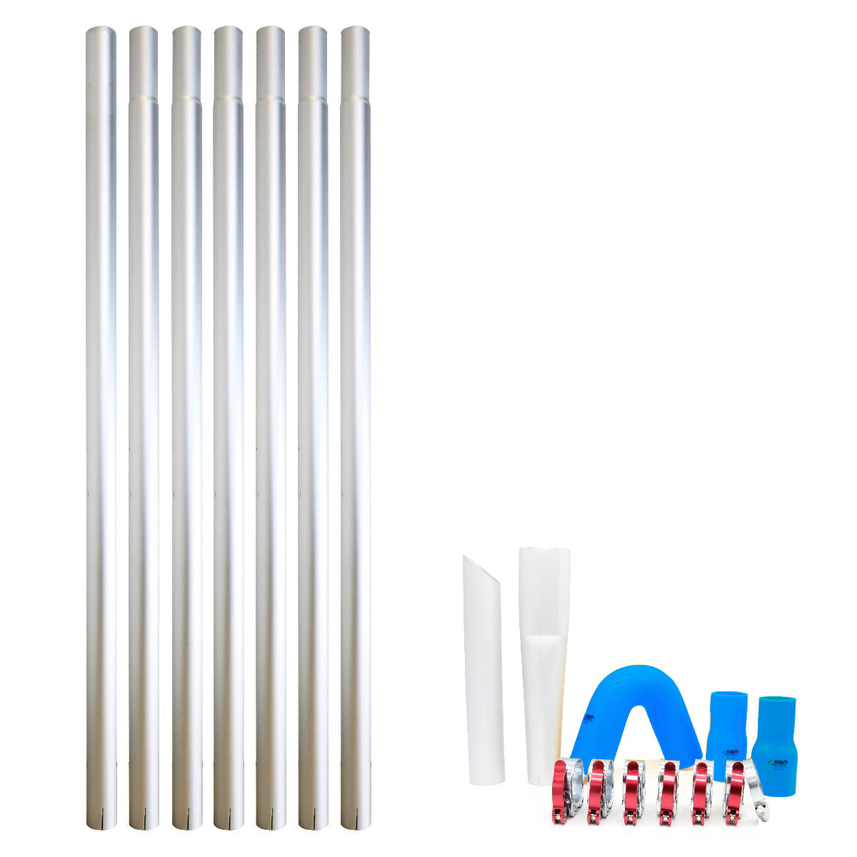Kiam Products Gutter Vacuum Pole Kits Lightweight Aerospace Aluminium (51mm Diameter) 20-40ft