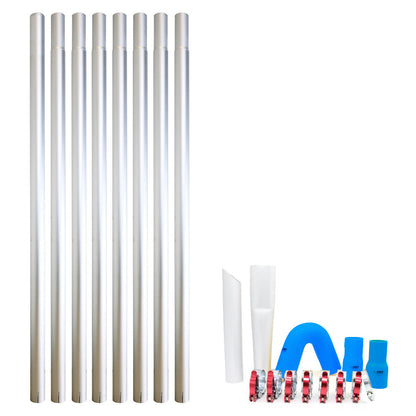 Kiam Products Gutter Vacuum Pole Kits Lightweight Aerospace Aluminium (51mm Diameter) 20-40ft