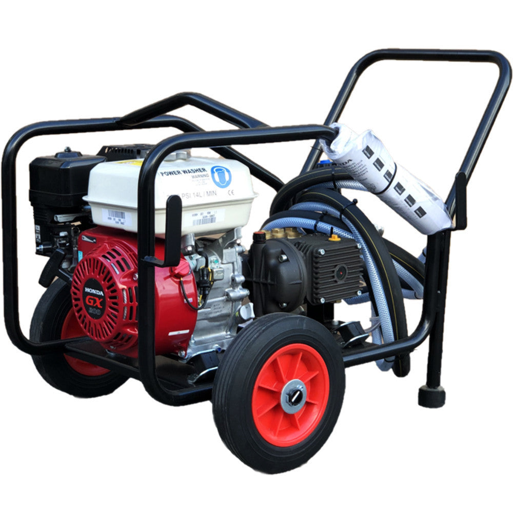 Maxflow Semi-Industrial Pressure Washer - Honda GX200 14 LPM Cage Frame (Electric Start)