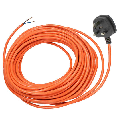 High Visibility Orange Mains Power Cable For Sebo Vacuum Cleaners - 12m - Commercial Cleaning Machines Ltd