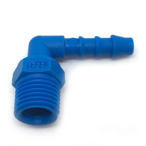 1/4" Male Thread 1/2" Barb Plastic 90 Degree Hose Tail