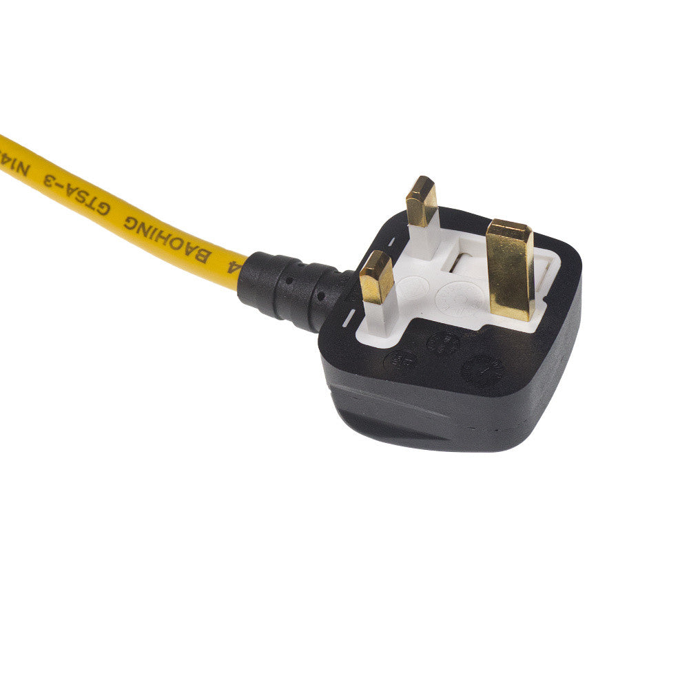 Numatic High Vis 3 Core Plug In Mains Cable For Numatic Buffers & Scrubber Dryers