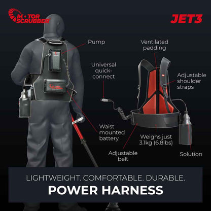 MotorScrubber Jet3 - Portable, Powerful, Commercial Scrubber With Water Pump For Hard To Clean Areas