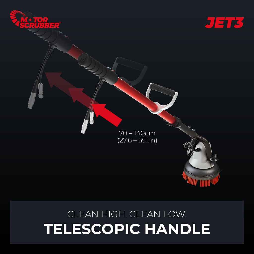 MotorScrubber Jet3 - Portable, Powerful, Commercial Scrubber With Water Pump For Hard To Clean Areas