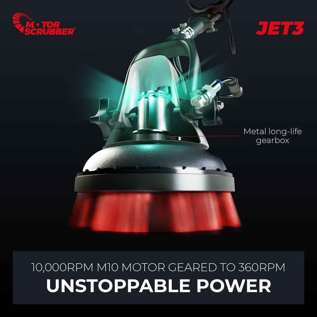 MotorScrubber Jet3 - Portable, Powerful, Commercial Scrubber With Water Pump For Hard To Clean Areas