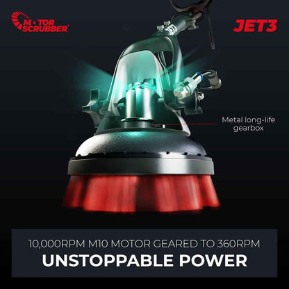 MotorScrubber Jet3 - Portable, Powerful, Commercial Scrubber With Water Pump For Hard To Clean Areas