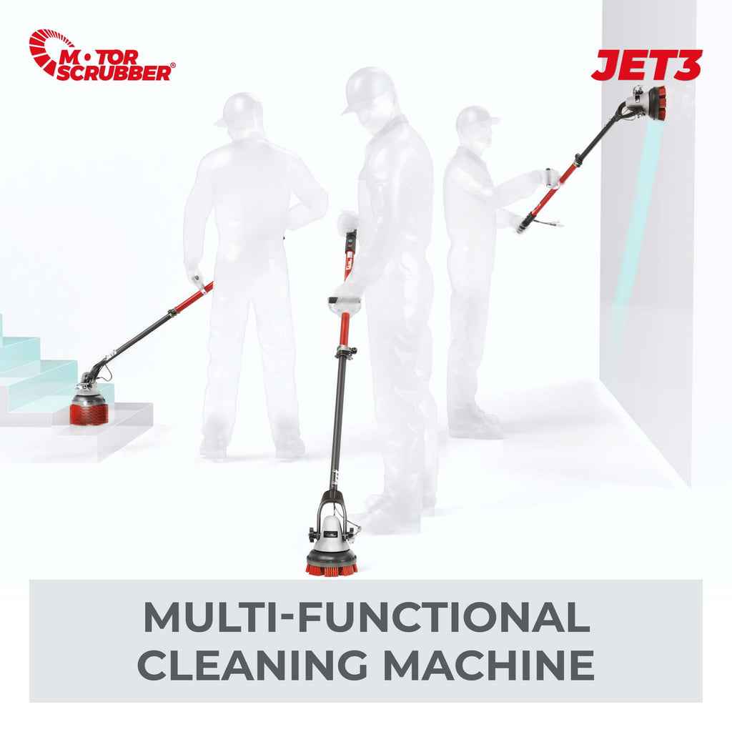 MotorScrubber Jet3 - Portable, Powerful, Commercial Scrubber With Water Pump For Hard To Clean Areas