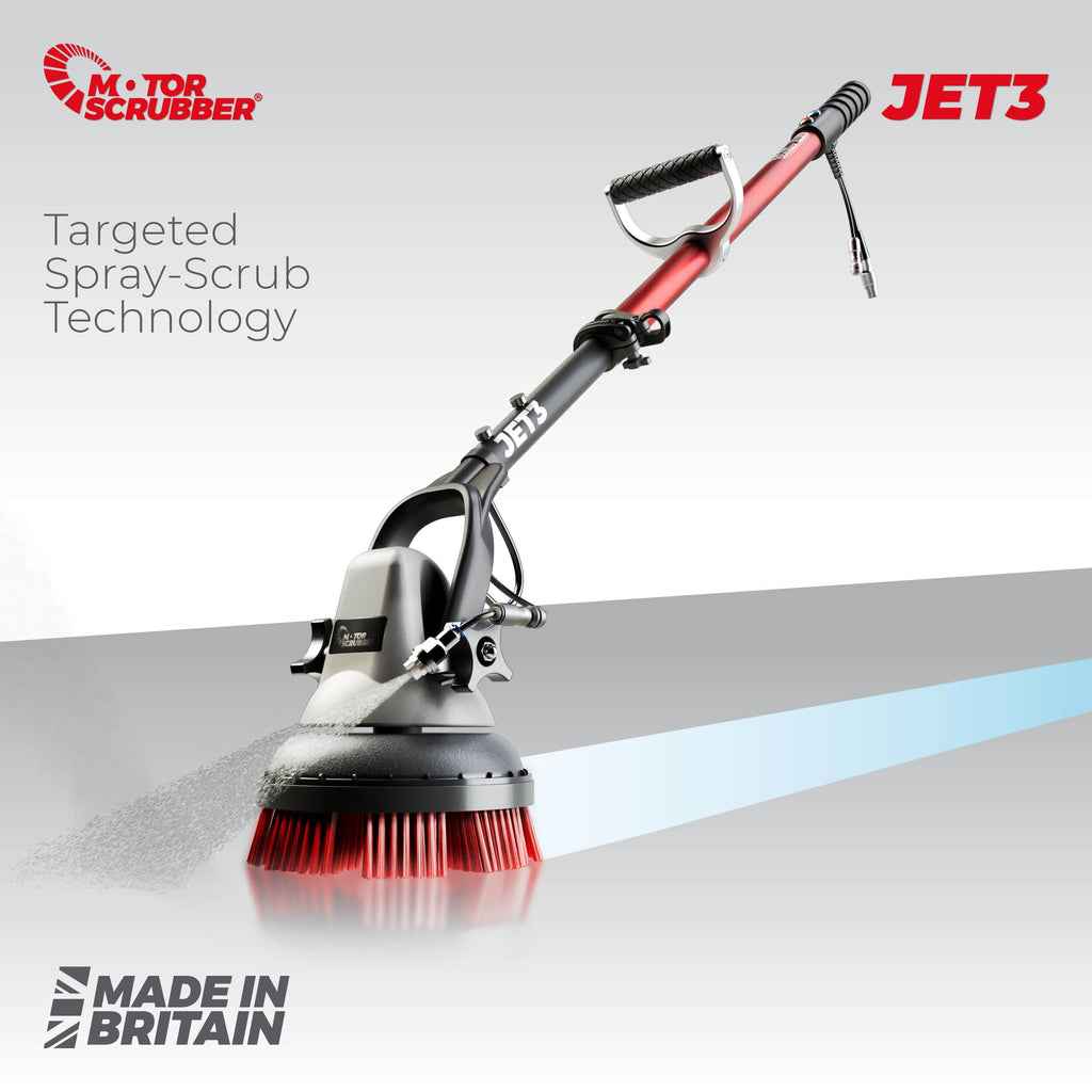 MotorScrubber Jet3 - Portable, Powerful, Commercial Scrubber With Water Pump For Hard To Clean Areas