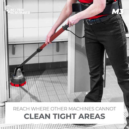 MotorScrubber M3M - Portable, Powerful, Commercial Scrubber For Hard To Clean Areas - 70cm - 140cm Handle