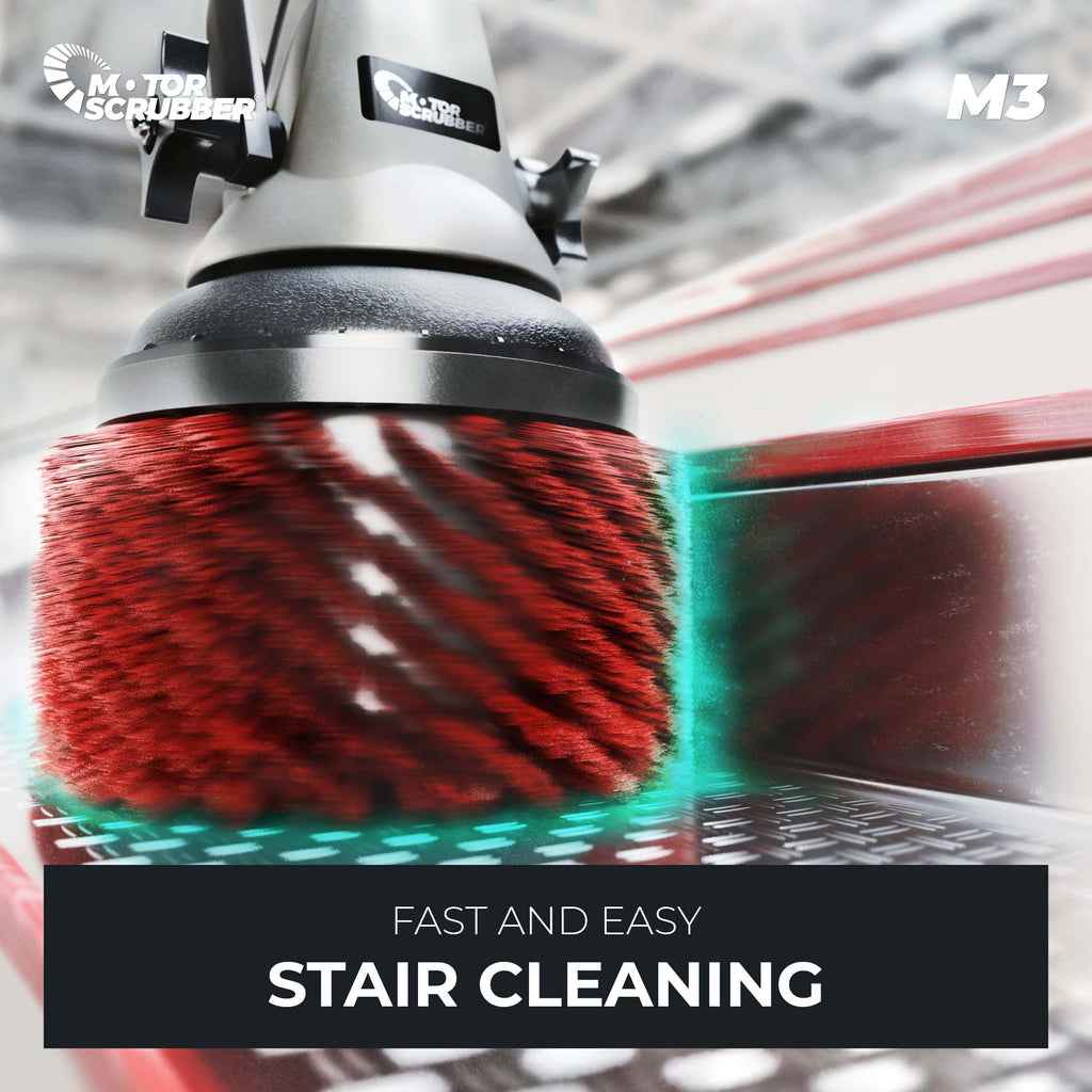 MotorScrubber M3M - Portable, Powerful, Commercial Scrubber For Hard To Clean Areas - 70cm - 140cm Handle