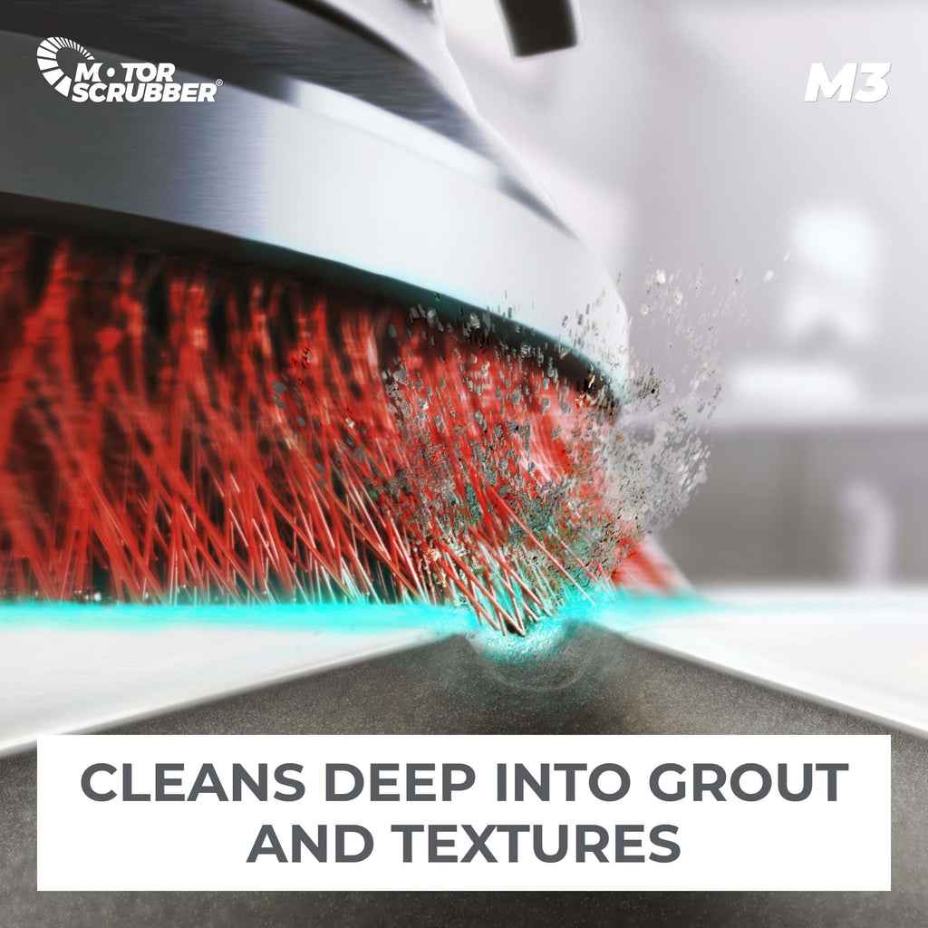MotorScrubber M3M - Portable, Powerful, Commercial Scrubber For Hard To Clean Areas - 70cm - 140cm Handle