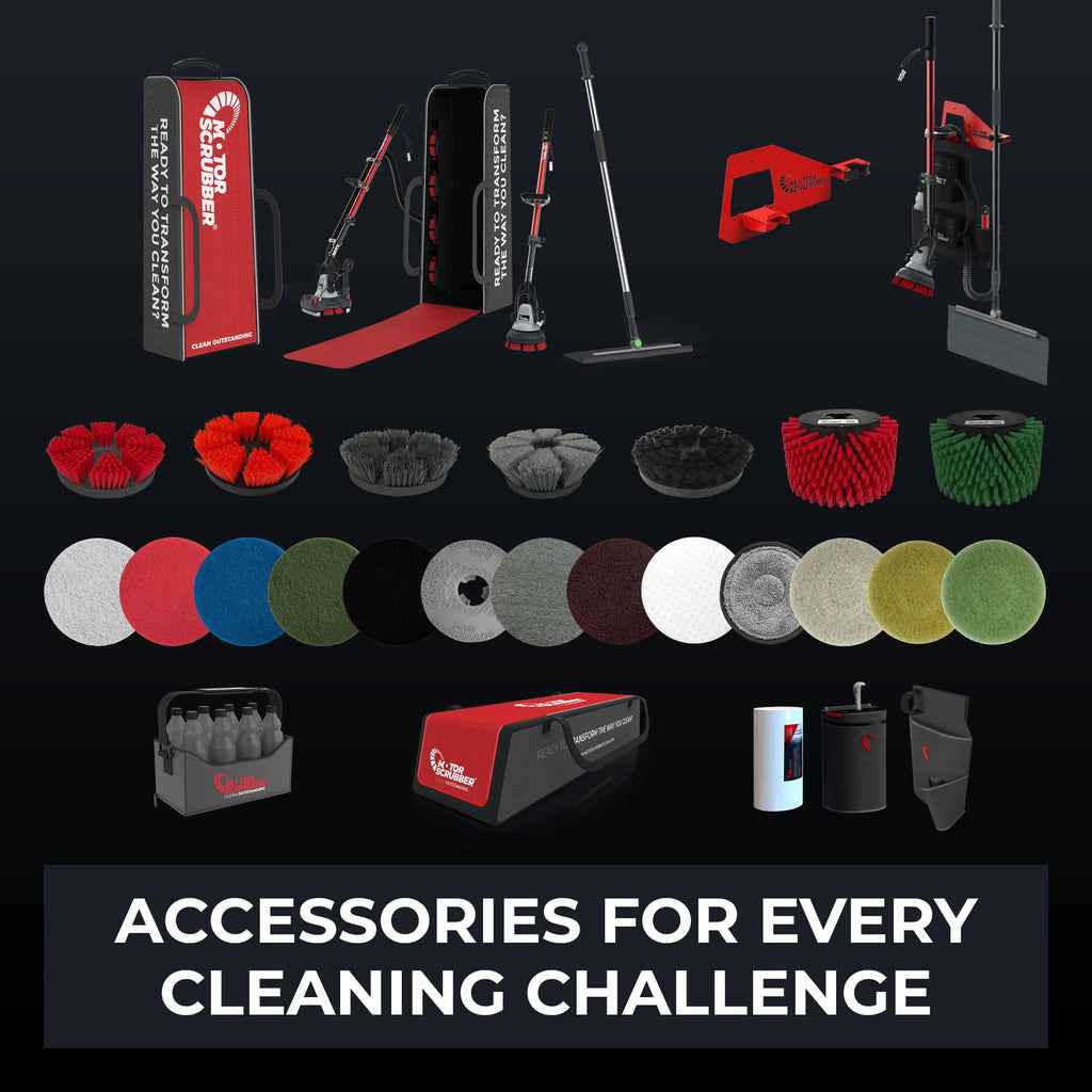 MotorScrubber M3S - Portable, Powerful, Commercial Scrubber For Hard To Clean Areas - 38cm Handle