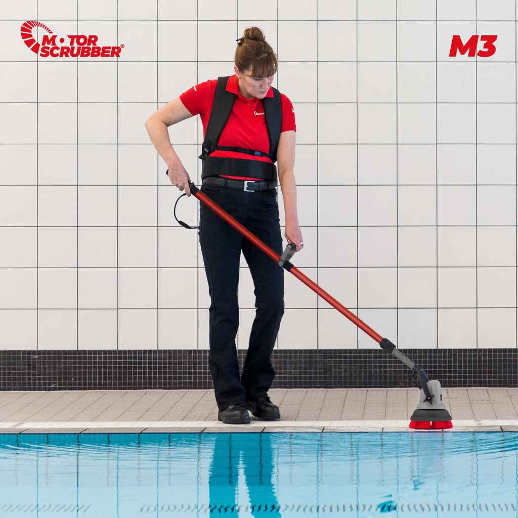 MotorScrubber M3S - Portable, Powerful, Commercial Scrubber For Hard To Clean Areas - 38cm Handle