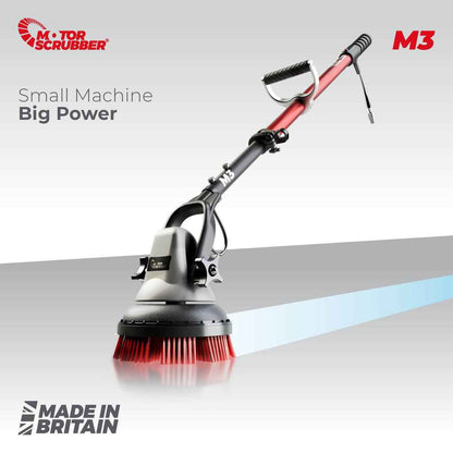 MotorScrubber M3S - Portable, Powerful, Commercial Scrubber For Hard To Clean Areas - 38cm Handle