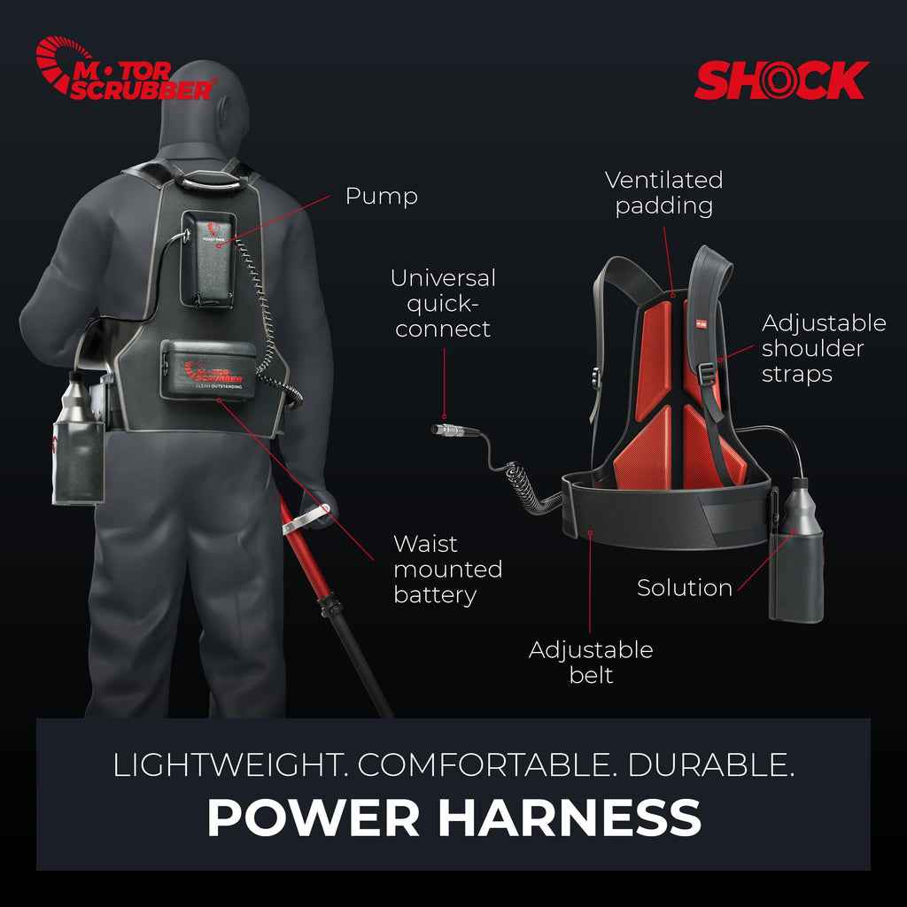 MotorScrubber Shock Starter Kit With Battery Backpack - Oscillating Deep Cleaner