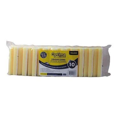 Optima Proclean Sponge Scourers - Pack of 10 - Colour Coded