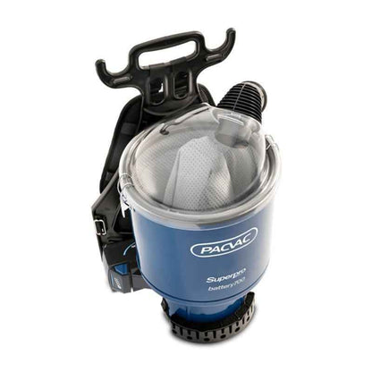 Pacvac SuperPro 700 Commercial Back Pack Vacuum Cleaner - Battery Powered