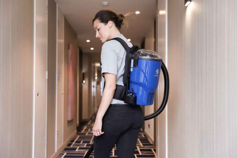 Pacvac Velo Commercial Back Pack Vacuum Cleaner - Lightweight, Battery Powered