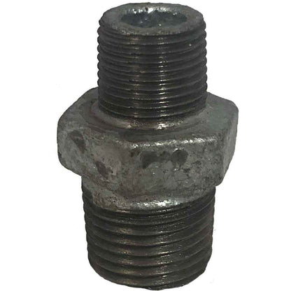 Reducing Hexagon Nipple 3/4" x 1/2" BSPT Male Thread