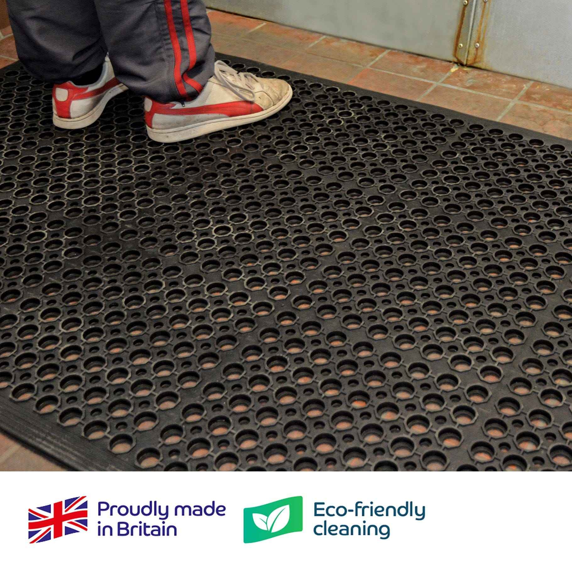 Rubber Anti-fatigue & Entrance Mat (Black) - Commercial Cleaning Machines Ltd
