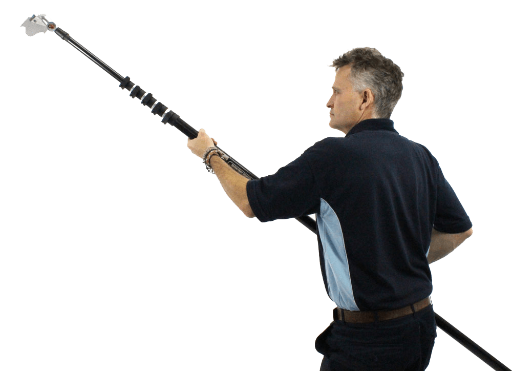 SkyScraper Roof Cleaning Package with Telescopic Pole, 24ft - 34ft Options