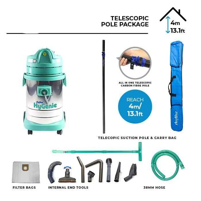 skyVac Hygenie H Class High Reach Vacuum With Telescopic Suction Poles