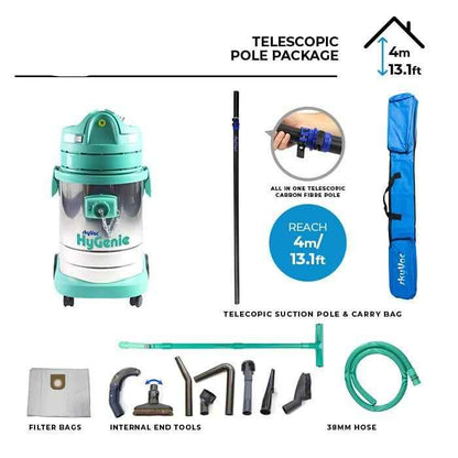 skyVac Hygenie H Class High Reach Vacuum With Telescopic Suction Poles