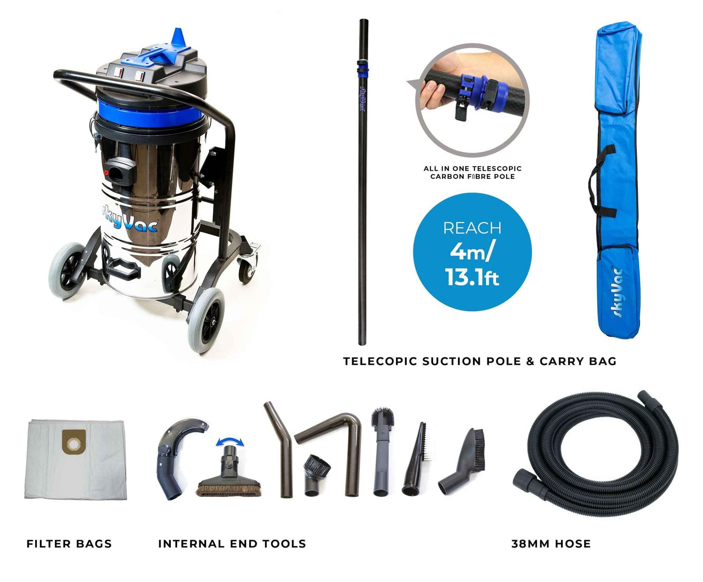 skyVac Internal 78 With High Suction Pole Set - Upto 40ft - 240v