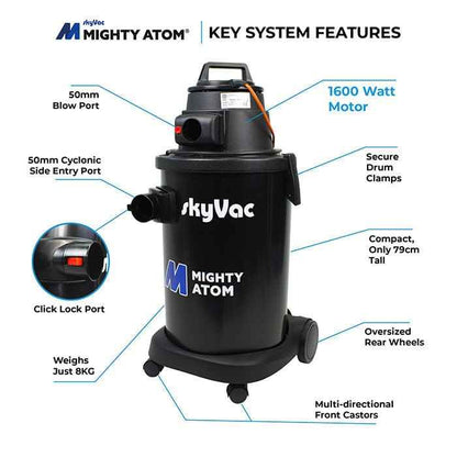 skyVac Mighty Atom - Vacuum Only - Wet / Gutter Vac