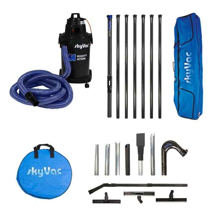 skyVac Mighty Atom With High Reach Pole Set - Compact, Light, Powerful 110v