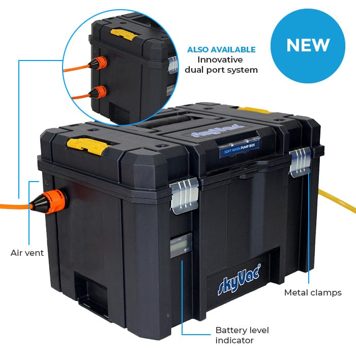 skyVac Soft Wash Pump Box - Chemical and Bleach Pump - Commercial Cleaning Machines Ltd
