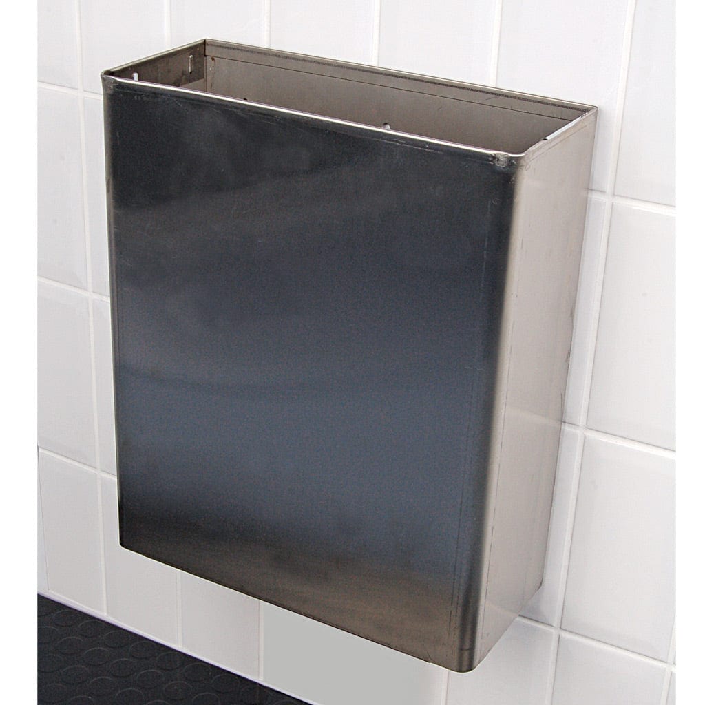 Stainless Steel Wall Mounted Bin - Commercial Cleaning Machines Ltd