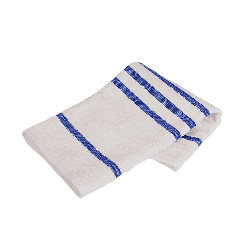 Terry Waffle Cloth Blue Stripe - Box of 250 - Commercial Cleaning Machines Ltd