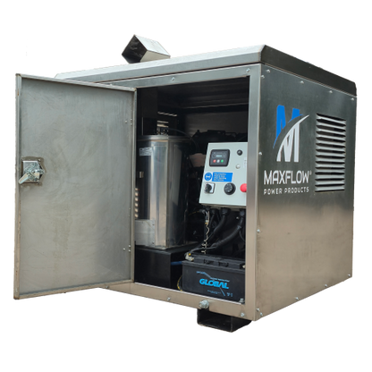 Maxflow Industrial Diesel Hot Pressure Washer - Yanmar 3-Cylinder 33 LPM Skid Frame
