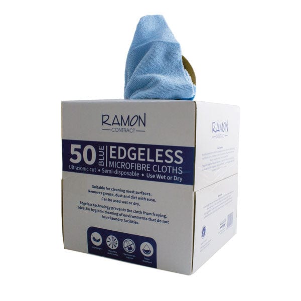 Ramon ‘Contract’ Edgeless Boxed Microfibre Cloths - Box of 50 - Colour Coded - Commercial Cleaning Machines